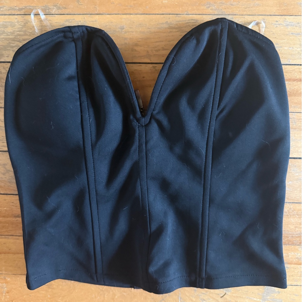 Black Carmin corset zip top